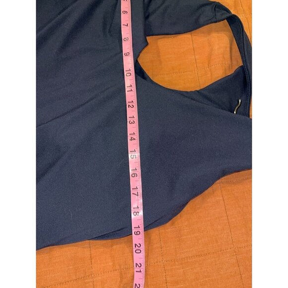 Fabletics Sleeveless Navy Blue Racerback Mini Dress With V-Neckline & Draped Wom - Picture 10 of 10